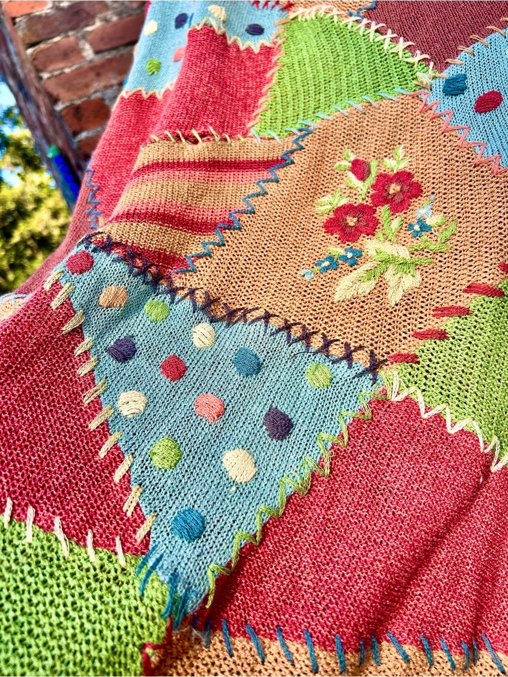 Double D Ranch Knit Patchwork Skirt. - Picture 3 of 4